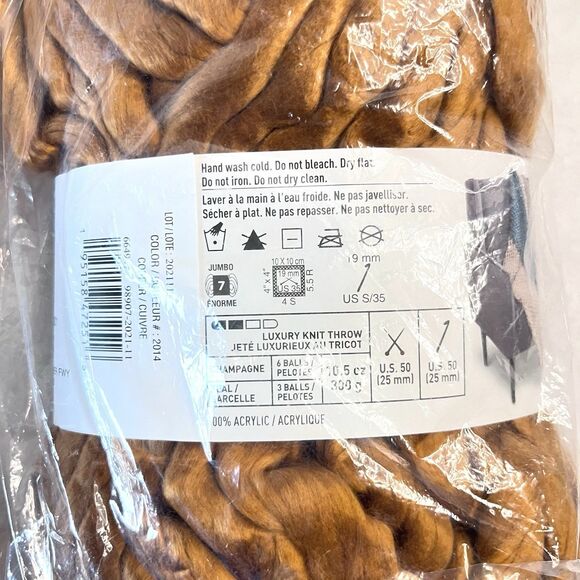 Lot Of 2 Loops & Threads Chunky Luxe Big Yarn Copper 32 Yds Each Acrylic 664947 - Picture 3 of 5